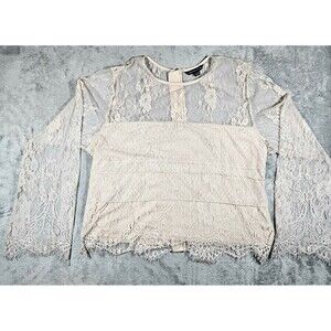 American Eagle Outfitters Womens Antique Lace, Sheer Tiered Blouse Sz XL